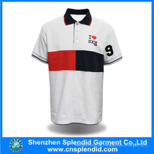 Baumwoll-Golf-Polo-Shirt der kundenspezifischen Männer mit eigenem Stickerei-Logo